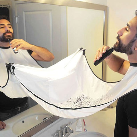 Image of 120x80cm Man Bathroom Apron Black Beard Apron Hair Shave Apron for Man Waterproof Floral Cloth Household Cleaning Protecter
