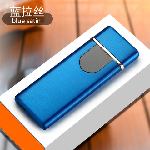 Image of Charging lighter Touch induction windproof electronic ultra-thin USB cigarette lighter custom Metal