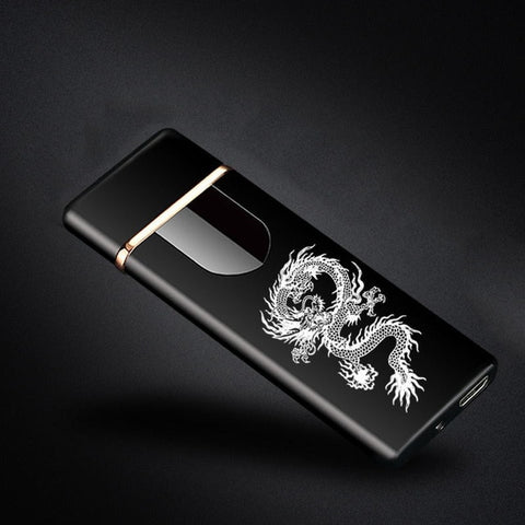 Image of Charging lighter Touch induction windproof electronic ultra-thin USB cigarette lighter custom Metal
