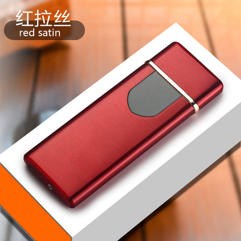 Image of Charging lighter Touch induction windproof electronic ultra-thin USB cigarette lighter custom Metal