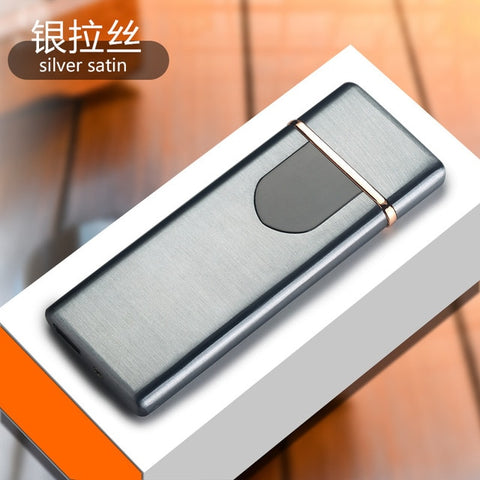 Image of Charging lighter Touch induction windproof electronic ultra-thin USB cigarette lighter custom Metal